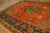 Decorative Turkish Antique Oushak Rug on a Red-Raspberry Background Color With Medallion Pattern For Sale - Image 9 of 12