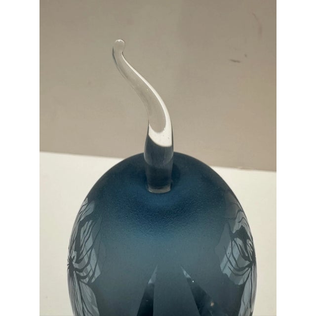 Late 20th Century Late 20th Century Janet Kelman Handblown Glass Perfume Bottle Clear Stopper, Signed Studio Art Glass For Sale - Image 5 of 6