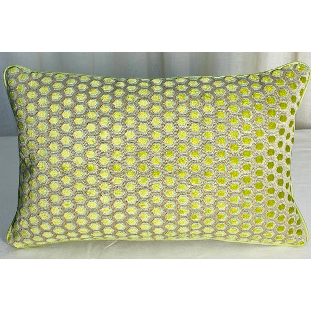 Contemporary “Geometric" Velvet Lumbar Pillow For Sale In New York - Image 6 of 6