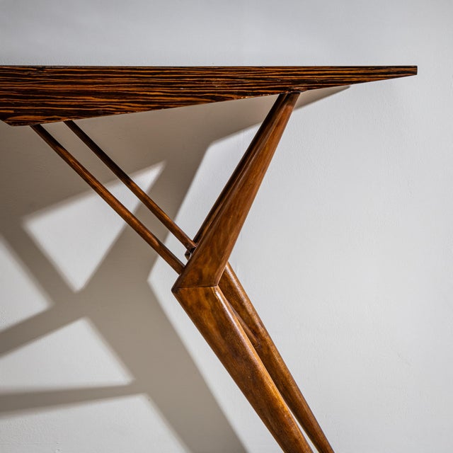 Wood Library Table in the Style of Ico Parisi's Model Ai 1009, Italy, 1950s For Sale - Image 7 of 9