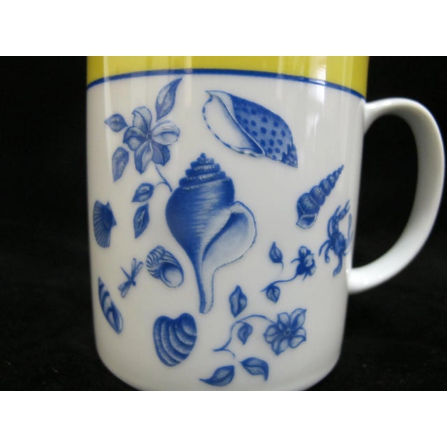 Lynn Chase Coffee Cup Mug in Costa Azzurra Coastal Seashells Design For Sale In Portland, OR - Image 6 of 7