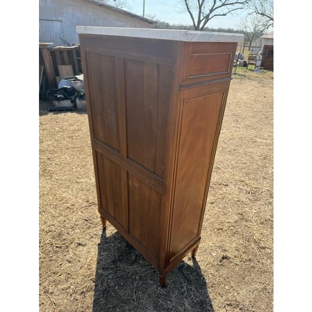 19th Century French Louis XVI Secretary Desk Carrara Marble Top For Sale - Image 15 of 18