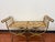 Vintage Gold Gilt Metal Bench With Scrollwork Arms For Sale - Image 4 of 7