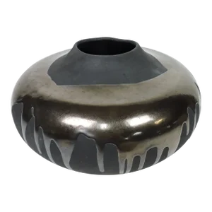 1980s Large Haeger Modern Ceramic Drip Glaze Vase Vessel Raku Collection