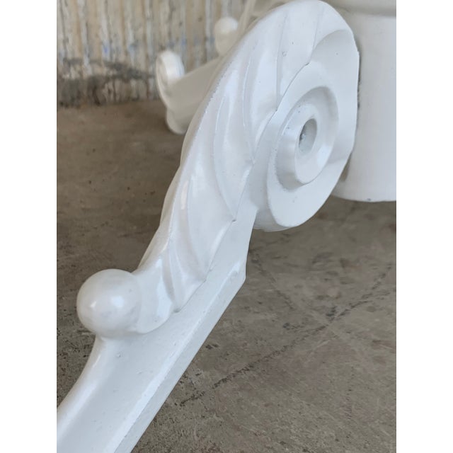 20th Century Round Cast Iron Base With Marble Top Garden Table or Bistro Table For Sale - Image 4 of 11