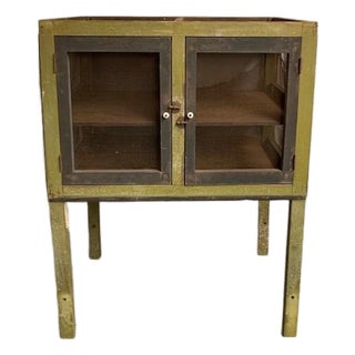 Early Primitive Pie Safe Kitchen Hutch Wire Screen For Sale