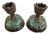 Vintage MCM Resin Malachite Chip Candlestick Holders w Metal Candle Cups  Pair For Sale