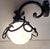 Metal Vintage Wall Lamp with Black Iron Frame and Opaque White Glass Shade, 1980s For Sale - Image 7 of 7