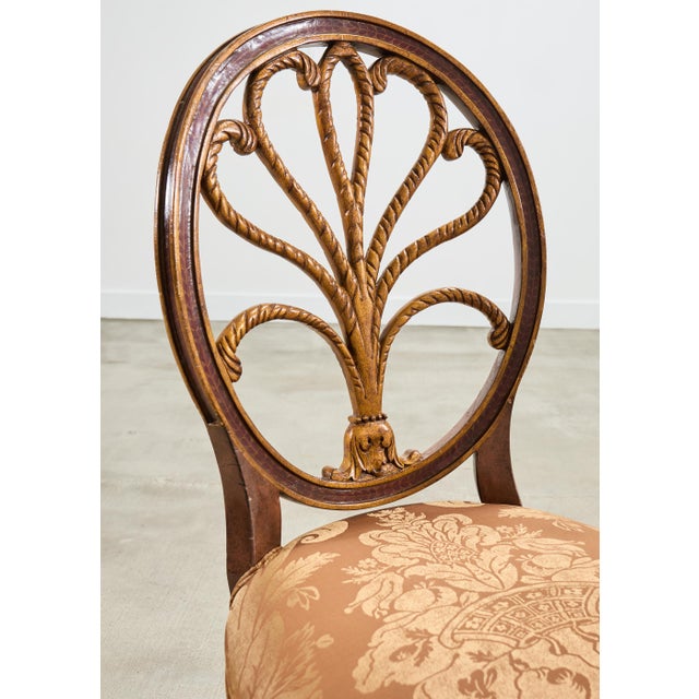 Wood Set of Four Rose Tarlow "Feather" Dining Chairs in Fortuny For Sale - Image 7 of 18