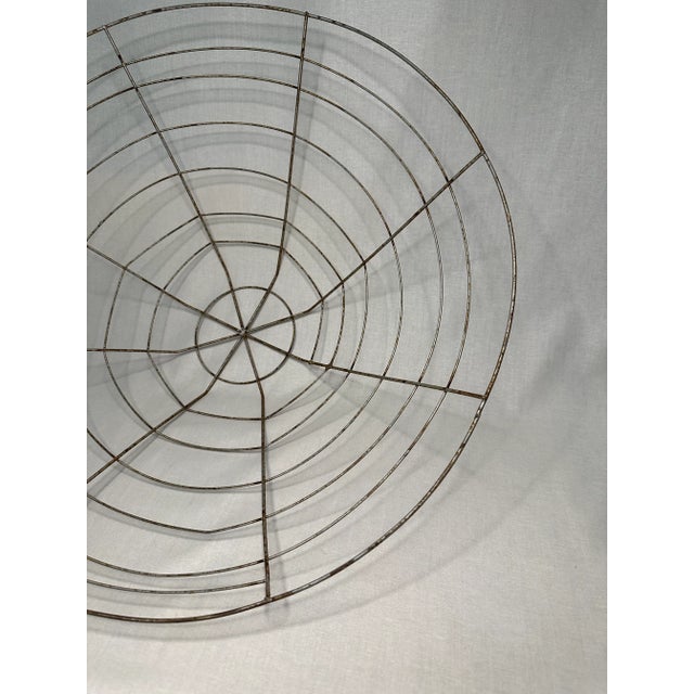 French Country Round Conical Metal Basket For Sale In Houston - Image 6 of 12