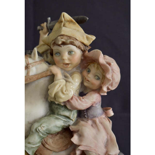 1980s Giuseppe Armani Rocking Horse Florence Figurine Riding Boy Girl Vintage Italy For Sale - Image 5 of 17
