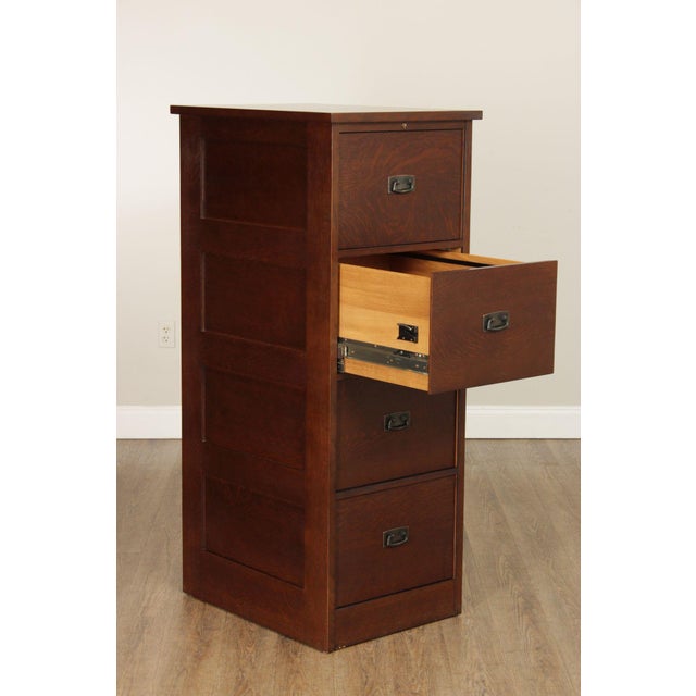 Stickley Mission Collection Oak Four Drawer File Cabinet For Sale In Philadelphia - Image 6 of 12