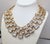 Napier Vintage 1990 Signed Napier Goldtone Swarovski Crystals Wide Collar Necklace For Sale - Image 4 of 15