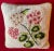 Mid-Century Modern Botanical Needlepoint Flower Pillow of Pink Geraniums For Sale - Image 3 of 8