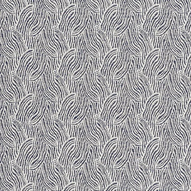 Sample - Schumacher Strata Indoor/Outdoor Fabric in Indigo For Sale