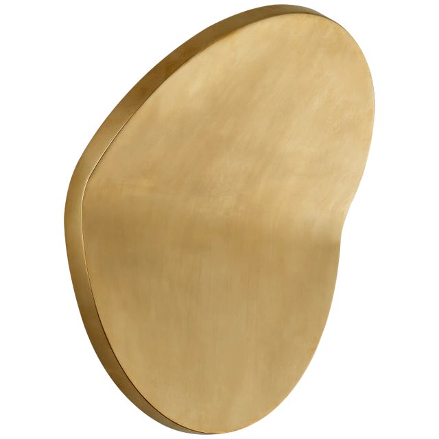 Peter Bristol for Visual Comfort Signature Bend Large Round Light in Natural Brass For Sale