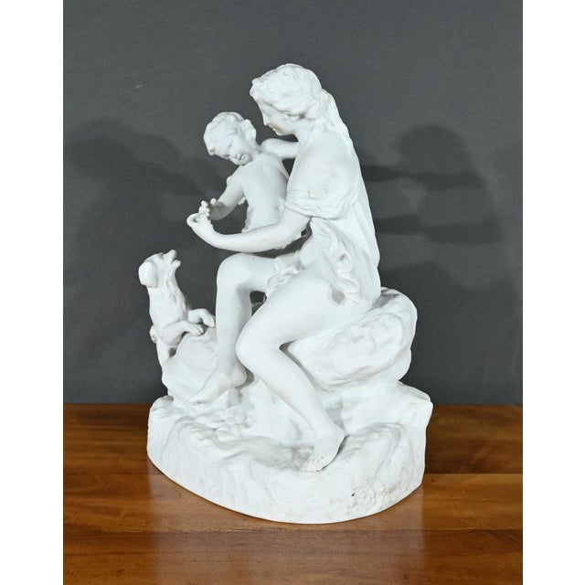 Bisque Sculpture of Venus and Amor, Late 19th Century For Sale - Image 10 of 18