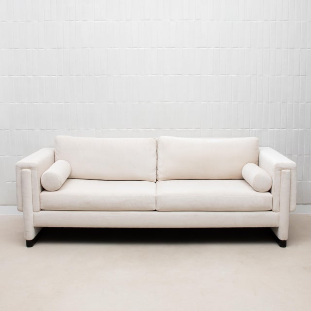 Cream Modern Cream Velvet Sofa by Mogul For Sale - Image 8 of 8