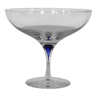 Orrefores Intermezzo Blue Clear Compote Tazza by Erika Lagerbielke Sweden 1960's For Sale
