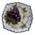 Vintage Bella Casa by Ganz Trompe L’Oeil Blue and White Plaid 3d Fruit Grapes Plate For Sale