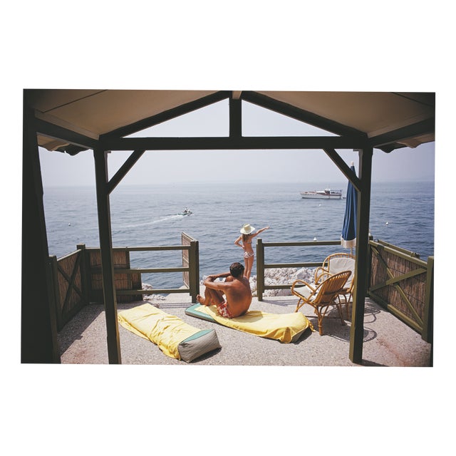 Slim Aarons, Beach Hut in Antibes, C-Print Seascape Photograph For Sale