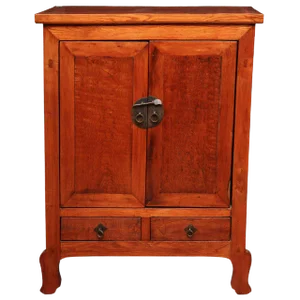 Tall Antique Natural Color, Lacquered Cabinet From China, 19th Century