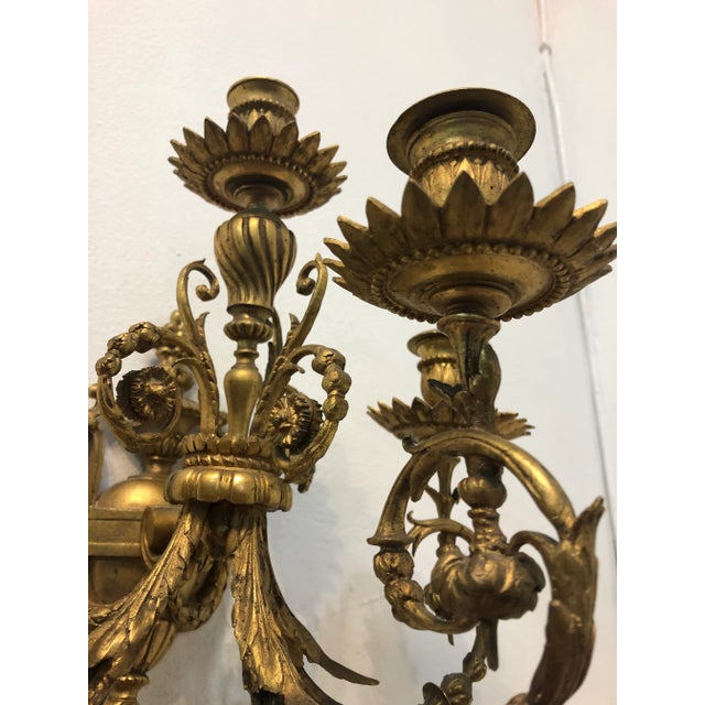 1950s Hollywood Regency Brass Wall Sconces - a Pair For Sale - Image 10 of 11