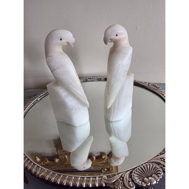 Vintage Alabaster Parrot Bookends For Sale - Image 13 of 15
