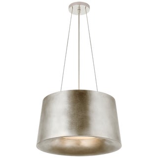 Barbara Barry for Visual Comfort Signature Halo Small Hanging Shade in Burnished Silver Leaf For Sale
