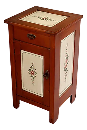 Vintage Hand Painted Nightstand, 1950s