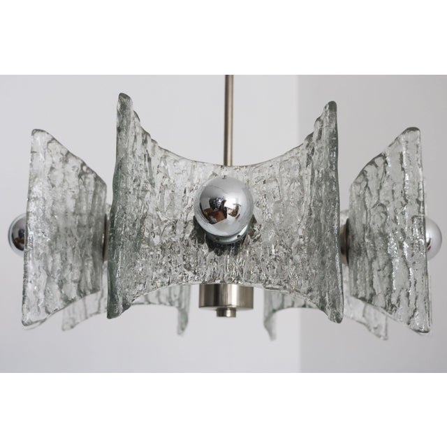 Mid-Century Modern Mid-Century Modern Brutalist Chrome and Glass Chandelier by Kaiser Leuchten, 1970s For Sale - Image 3 of 13