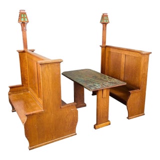 Koehler and Hinrichs Arts and Crafts Soda Fountain Booth With Table Minnesota For Sale
