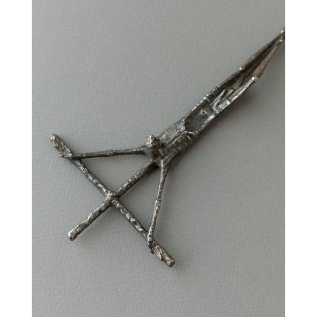 Austrian Catholic Bronze Jesus on the Cross Crucifix by E. Huber, 1983 For Sale - Image 10 of 12