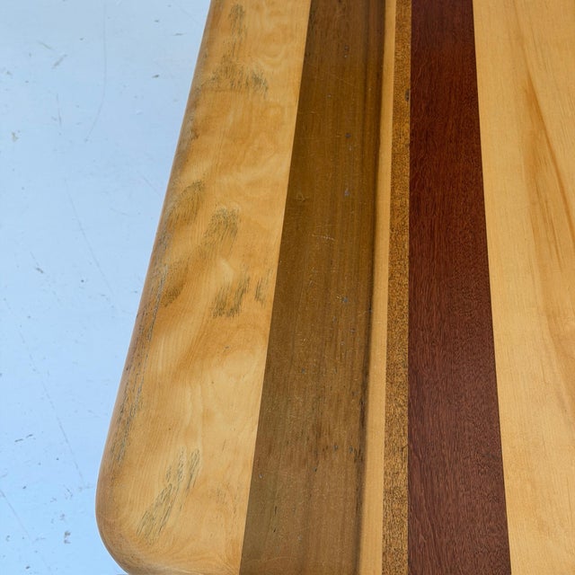 Wood 1980s Mixed Wood Sculptural Inlaid Dining Table/Desk Attributed to Steven Spiro For Sale - Image 7 of 12