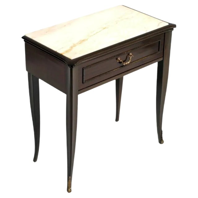 Mid-Century Nightstand with Portuguese Pink Marble Top For Sale