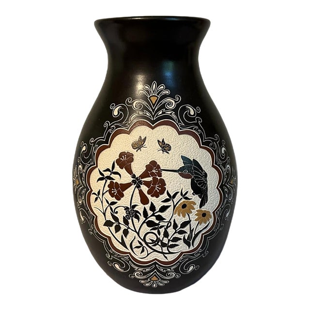 Vintage 1983 Leigh Smith Winged Nation Sacred Circle Mohawk Art Pottery Vase For Sale