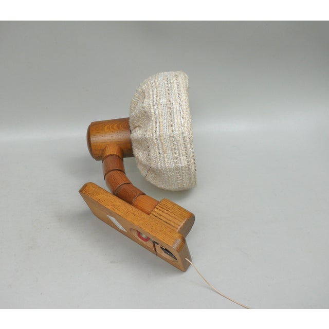 Wood Wall Lights with Fabric Shades from Fischer Leuchten, 1960s, Set of 2 For Sale - Image 15 of 18