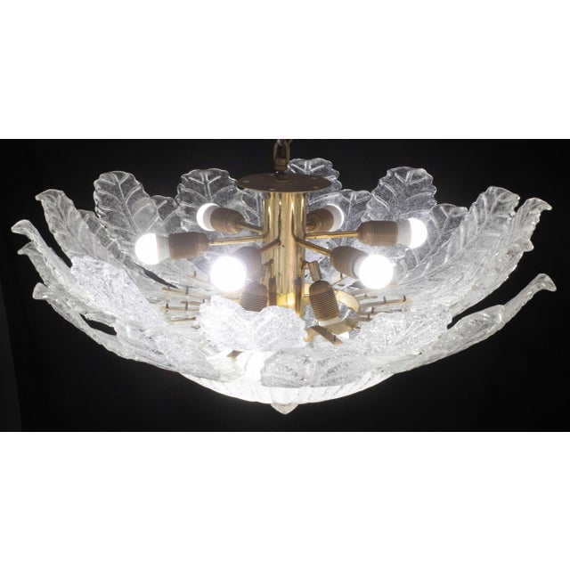 Glass Verona, Large Size Murano Clear Trasparent Glass Ceiling Light, 1970s For Sale - Image 7 of 12