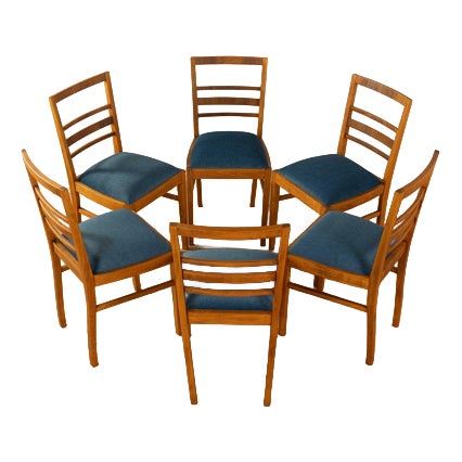 Art Deco Dining Chairs, Set of 6 For Sale
