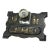 Antique 19th Century Black Lacquer Chinoiserie Inkstand With Cut Glass Inkwell For Sale
