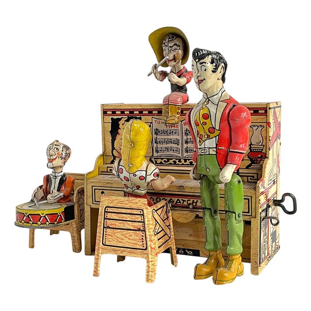 1940s Lil' Abner Dogpatch Band Tin Litho Windup Unique Art Co. For Sale