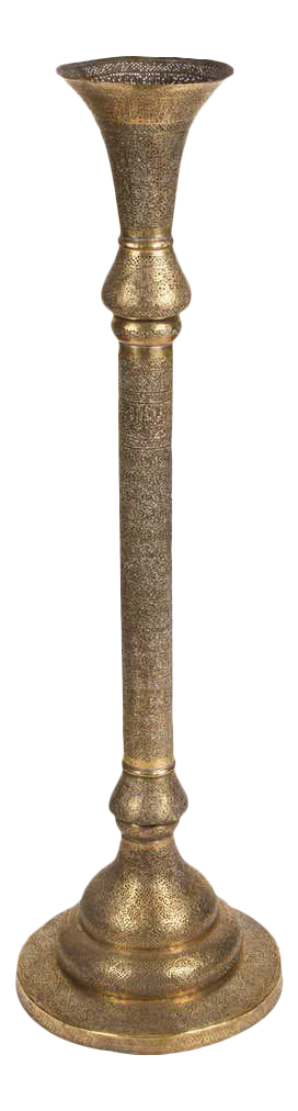Antique Moorish Brass Candleholder Floor Lamp