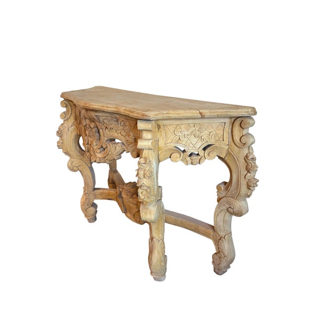 Bleached Oak French-Provincial Console Table For Sale - Image 10 of 13