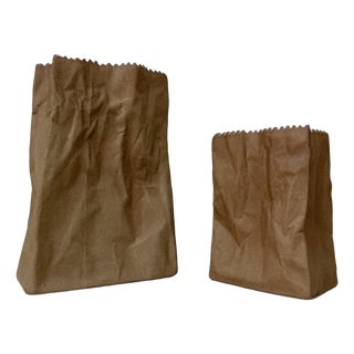 Paper Bag Vase by Tapio Wirkkala for Rosenthal, 1970s, Set of 2 For Sale
