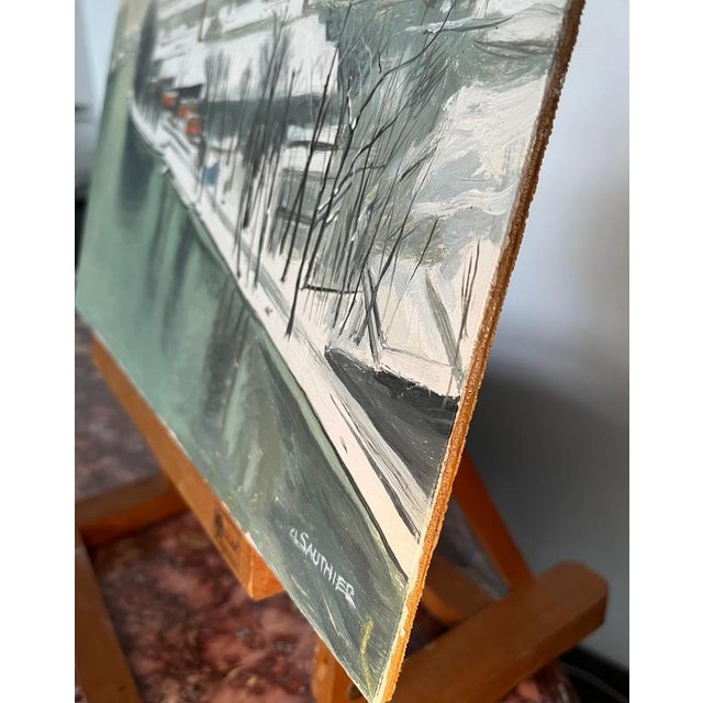 Claude Sauthier, Landscape, Oil on Wood, 1970s For Sale - Image 11 of 12