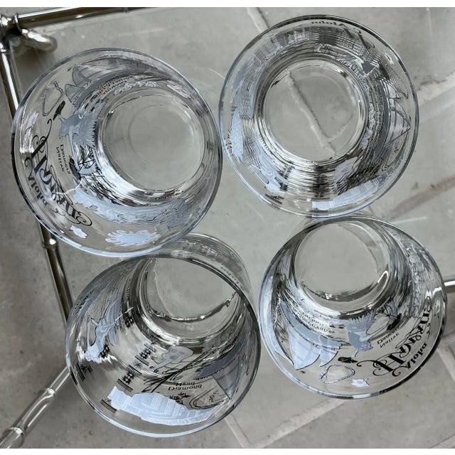 Circa 1980 “Aloha Hawaii”-Themed Lowball Glasses Attributed to Federal Glass – Set of 4 For Sale - Image 9 of 18