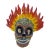 Alfonso Castillo Orta Flaming Fire Skull Day of Dead Mexican Folk Pottery For Sale