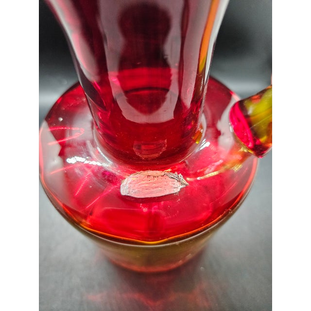 Mid-Century Modern Mid-Century Modern Blenko Amberina Glass Pitcher For Sale - Image 3 of 3