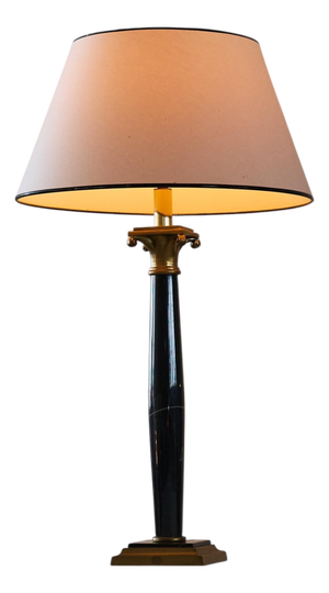 Neoclassical Table Lamp in Marble and Brass, 1970s