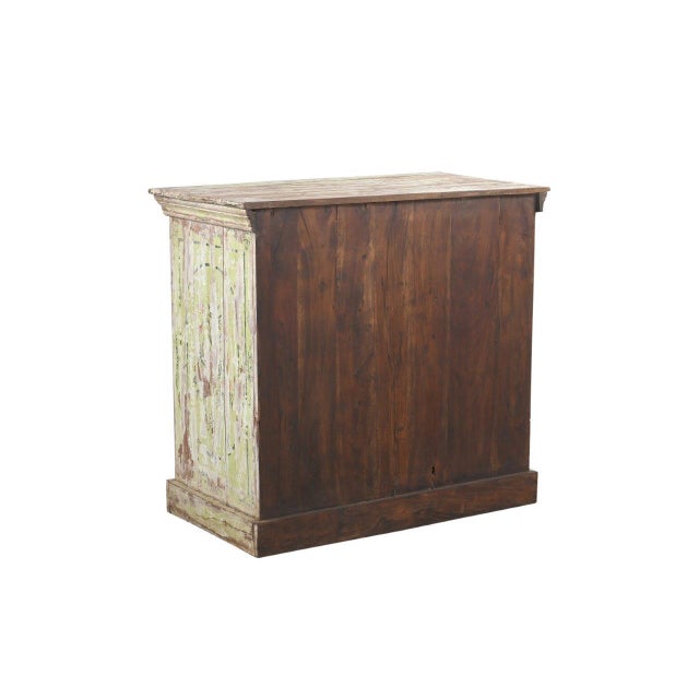 Vintage Indian Painted Multi-Drawer Chest For Sale - Image 4 of 4